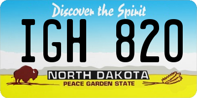 ND license plate IGH820
