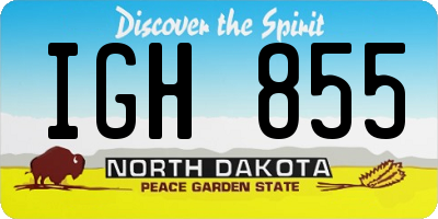ND license plate IGH855