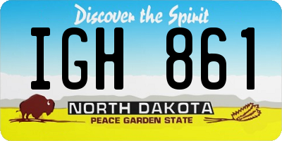 ND license plate IGH861