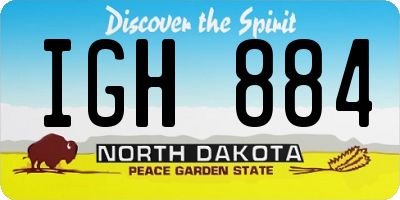 ND license plate IGH884