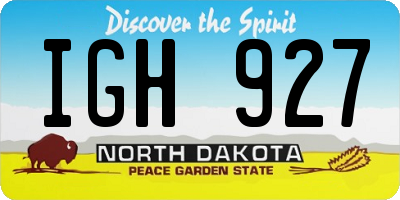 ND license plate IGH927