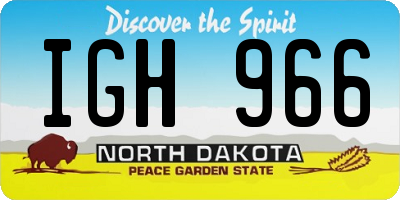 ND license plate IGH966