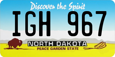 ND license plate IGH967
