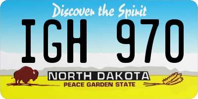 ND license plate IGH970
