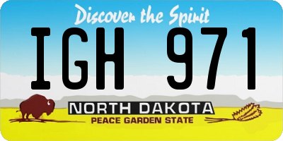 ND license plate IGH971