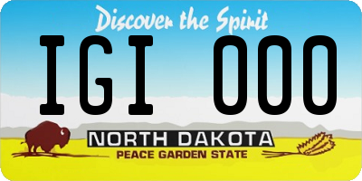 ND license plate IGI000