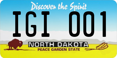 ND license plate IGI001