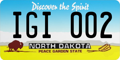 ND license plate IGI002