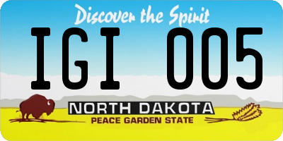 ND license plate IGI005