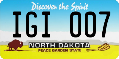 ND license plate IGI007