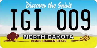 ND license plate IGI009