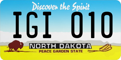 ND license plate IGI010