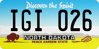 ND license plate IGI026