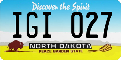 ND license plate IGI027