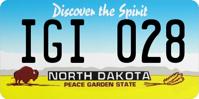 ND license plate IGI028