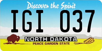 ND license plate IGI037