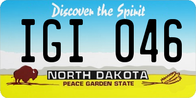 ND license plate IGI046