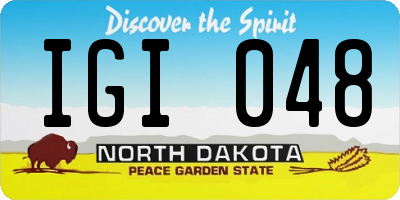 ND license plate IGI048