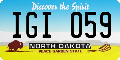 ND license plate IGI059