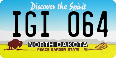 ND license plate IGI064