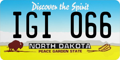 ND license plate IGI066