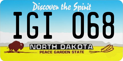 ND license plate IGI068