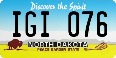 ND license plate IGI076