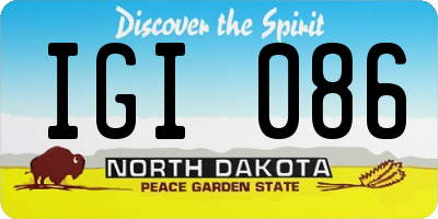 ND license plate IGI086