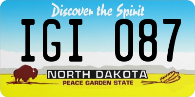 ND license plate IGI087