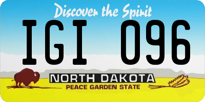 ND license plate IGI096