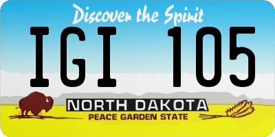 ND license plate IGI105