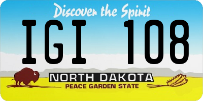 ND license plate IGI108