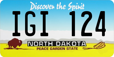 ND license plate IGI124