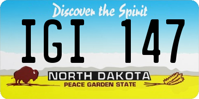 ND license plate IGI147