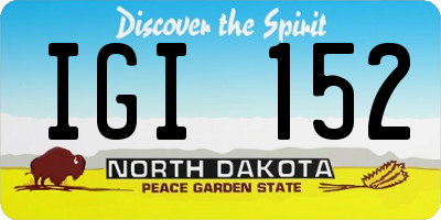 ND license plate IGI152
