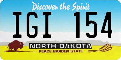 ND license plate IGI154
