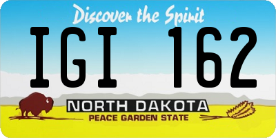 ND license plate IGI162