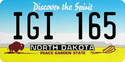 ND license plate IGI165