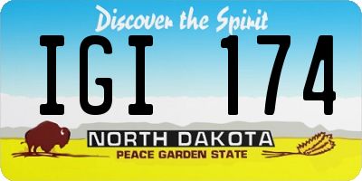 ND license plate IGI174