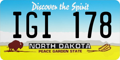 ND license plate IGI178
