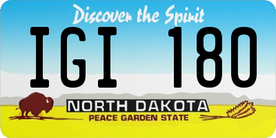 ND license plate IGI180