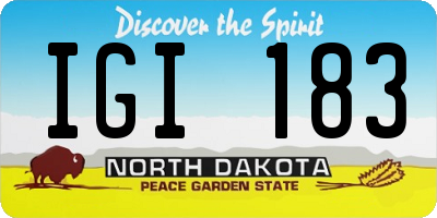 ND license plate IGI183