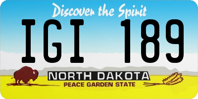 ND license plate IGI189