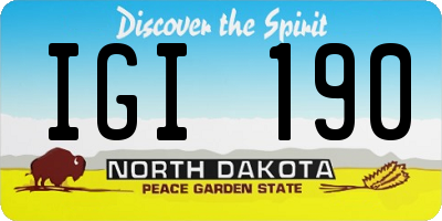 ND license plate IGI190