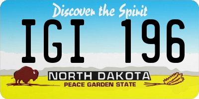 ND license plate IGI196