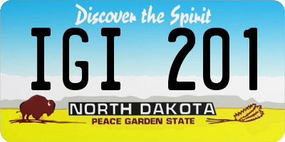ND license plate IGI201