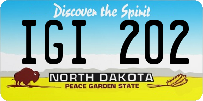 ND license plate IGI202