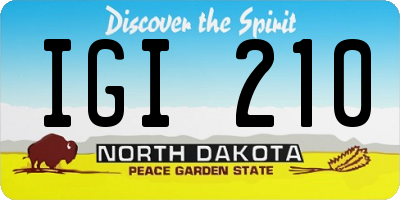 ND license plate IGI210