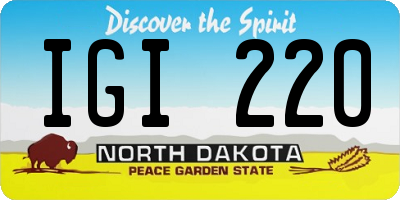 ND license plate IGI220
