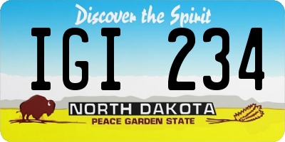 ND license plate IGI234